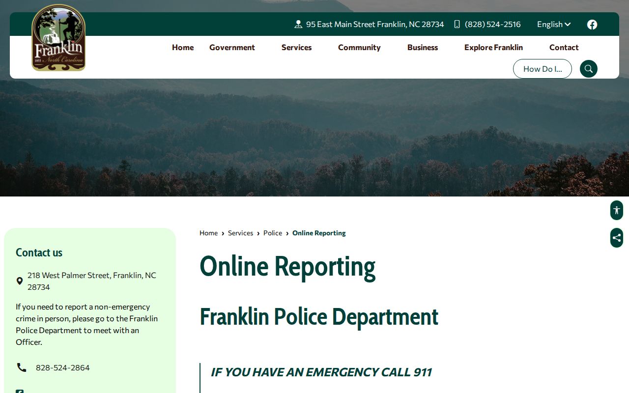 Macon County arrest record context from Franklin Police online reporting