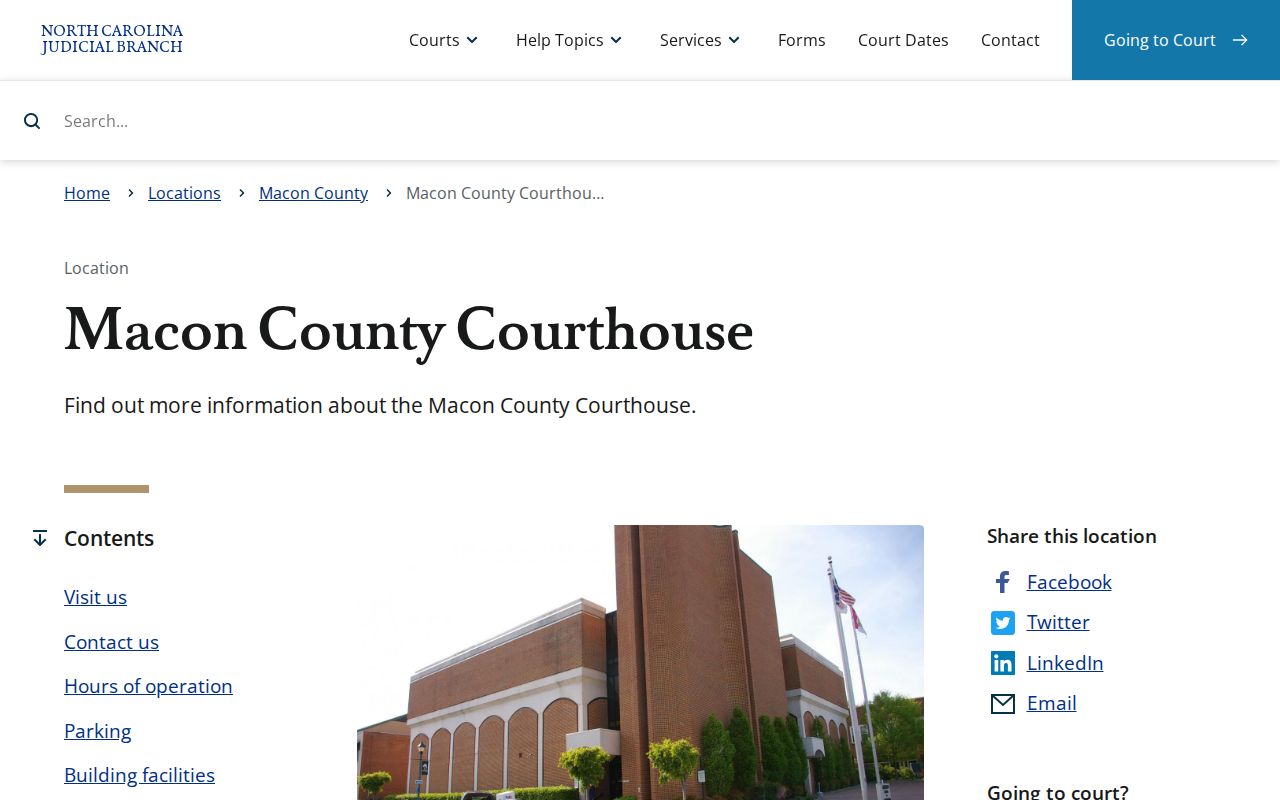 Macon County criminal history records courthouse in Franklin