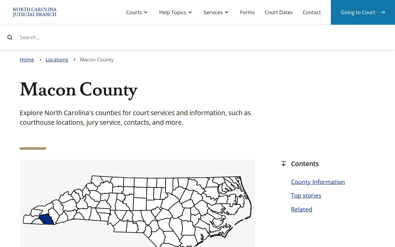 Macon County criminal court calendars and case services
