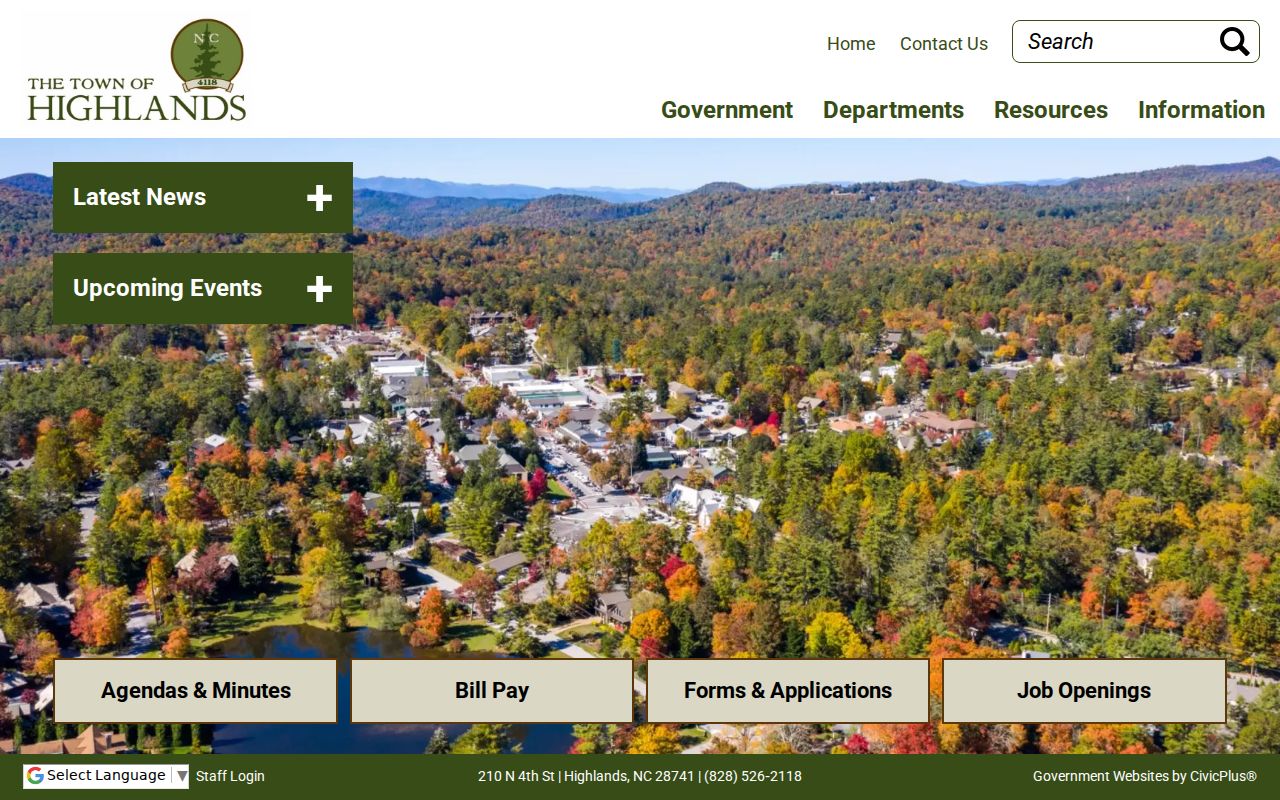 Highlands criminal records access through the official Town of Highlands website